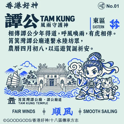 No.01 譚公 背面：筲箕灣譚公廟 · 譚公廟道 地方故事