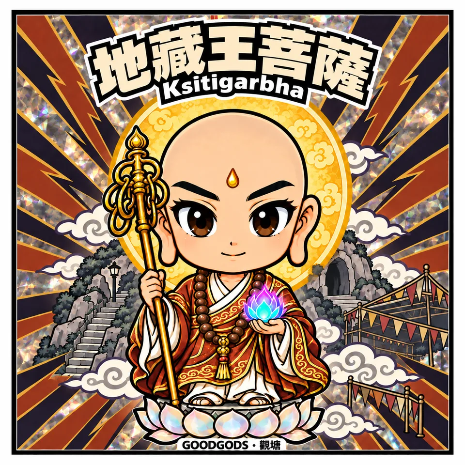 No.06 地藏王菩薩幻彩貼紙正面