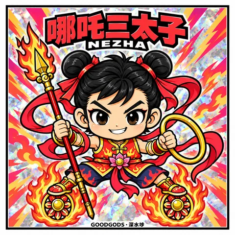 No.09 哪吒三太子 正面：角色插畫