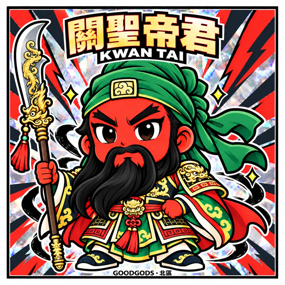 No.17 關聖帝君（北區）幻彩貼紙正面