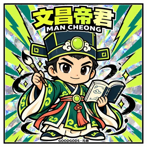 No.18 文昌帝君 正面：角色插畫