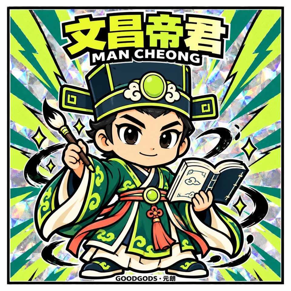 No.18 文昌帝君 幻彩貼紙正面